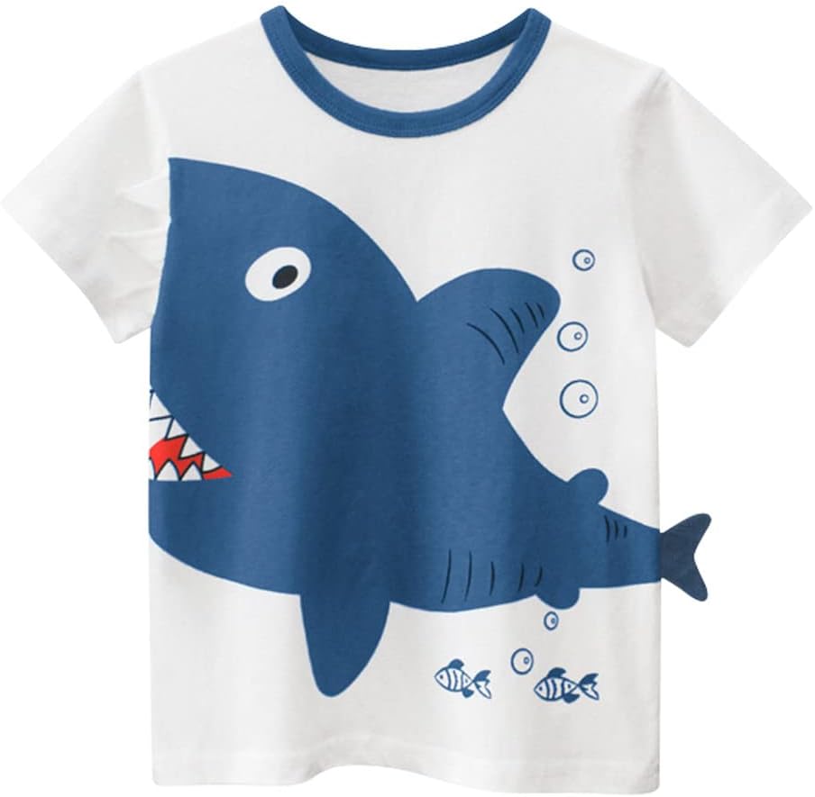 Boys' 4-Pack Excavator Short Sleeve Crewneck T-Shirts Top Tee Size 2-7 Years Toddler Boys' Value Pack Cotton T-Shirt