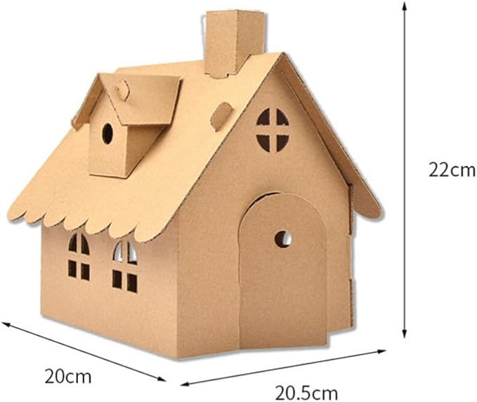 NUOBESTY 5PCS Unfinished Christmas House with Paint Set Art and Craft House for Kids DIY Crafts Woodworking Building Project for Children to Build& Paint