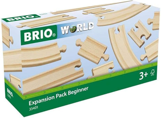 BRIO World 33401 Beginner's Expansion Pack | 11-Piece Kids Wooden Train Track Set | Enhances Motor Skills | Compatible with All Train Sets | Certified Sustainable Wood | Perfect for Ages 3+