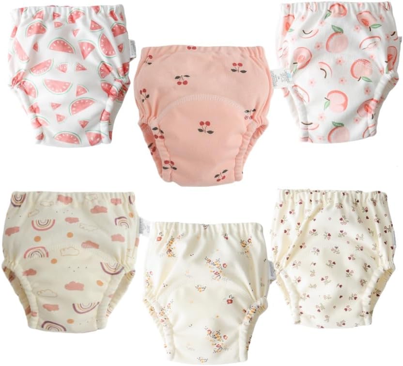 Baby Training Underpants,Soft Cotton Absorbent Potty Training Underwear For Baby Boys And Girls 6 Pack
