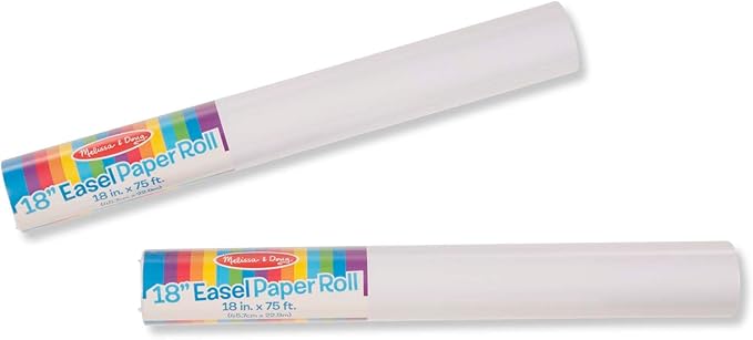 Melissa & Doug Deluxe Easel Paper Roll Replacement (18 inches x 75 feet) - 2 Count (Pack of 1) - White