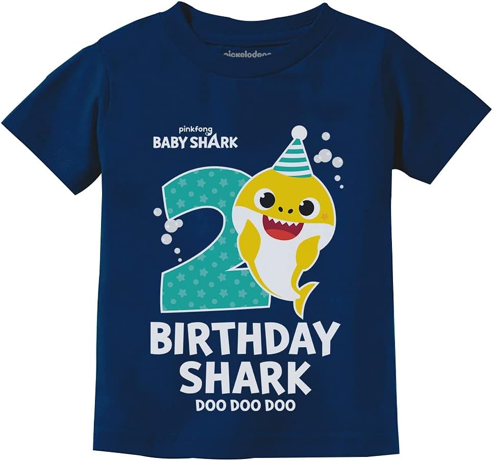 Baby Shark 2nd Birthday Shirt - Toddler Outfit for 2 Year Old Boy or Girl - Cute Kids Party Tee