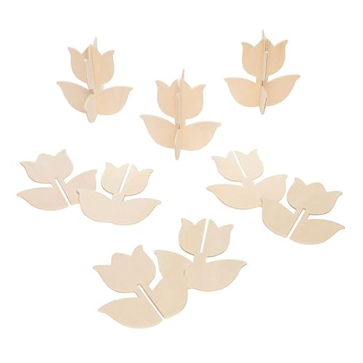 Colorations® Decorate Your Own Wooden Tulips, Set of 12, Unique and Personalize Each Design, Kids Craft, Ready to Decorate Crafts, Personalization, DYO, DIY, Kids Craft, Craft for Children