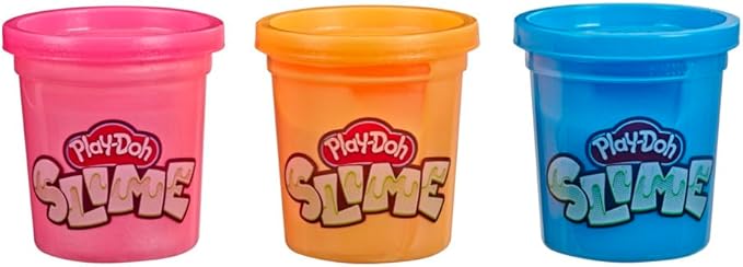 Play-Doh Brand Slime 3 Pack of Non-Toxic Slime - Blue, Metallic Orange, & Metallic Pink