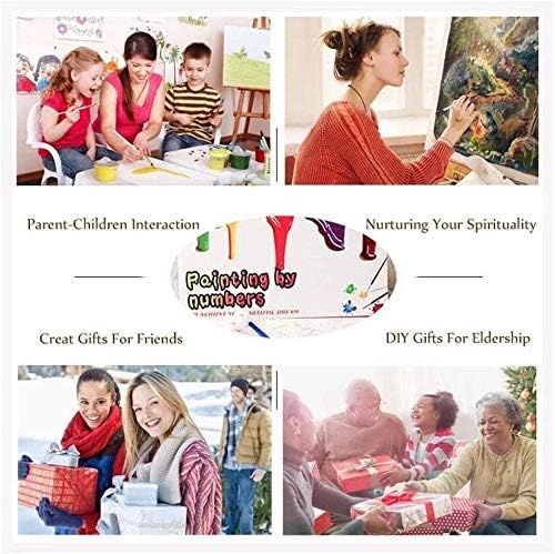 Paint by Numbers,DIY Oil Painting Kit for Kids & Adults Beginner – 12” x 16” Colorful Dog and Butterfly Pattern with Wooden Easel