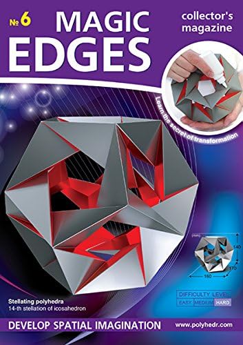 Polyhedra Magic Edges. Set #5 / 3D Paper Model Kits. The Most Difficult Polyhedra of Magic Edges Collection: Great Icosahedron, Compound of Five tetrahedra