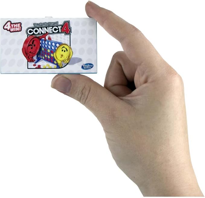World's Smallest Connect 4 Board Game, Miniature Classic Game with Grid, Case & Tokens, Fun for All Ages, Family Games for Kids, Perfect for Stocking Stuffers, Easter Baskets, Party Favors, Ages 6+