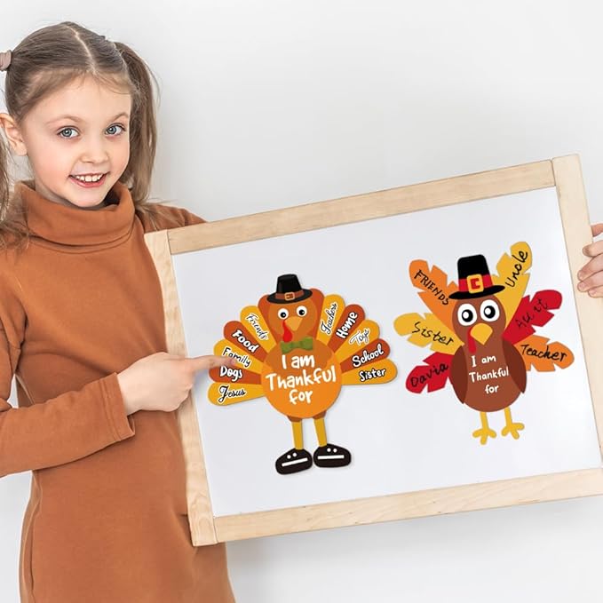 AKEROCK Thanksgiving Crafts for Kids, Make-a-Turkey Crafts Stickers for Kids Games/Activities/Gifts/Party Favors - 36 Sheets