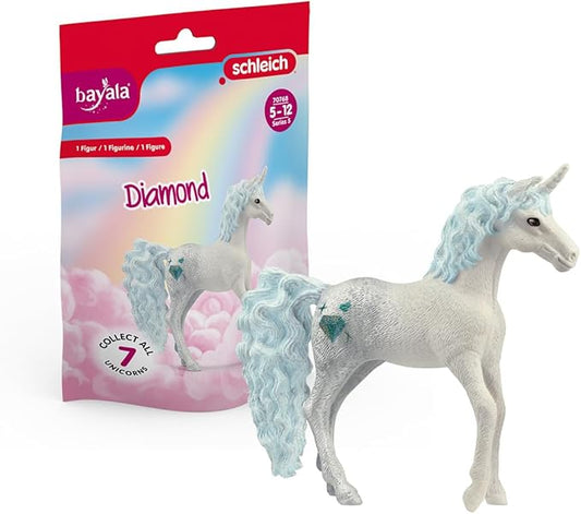 SCHLEICH bayala, Unicorn Toys for Girls and Boys, Collectible Unicorn Gemstone Series 2023, Diamond
