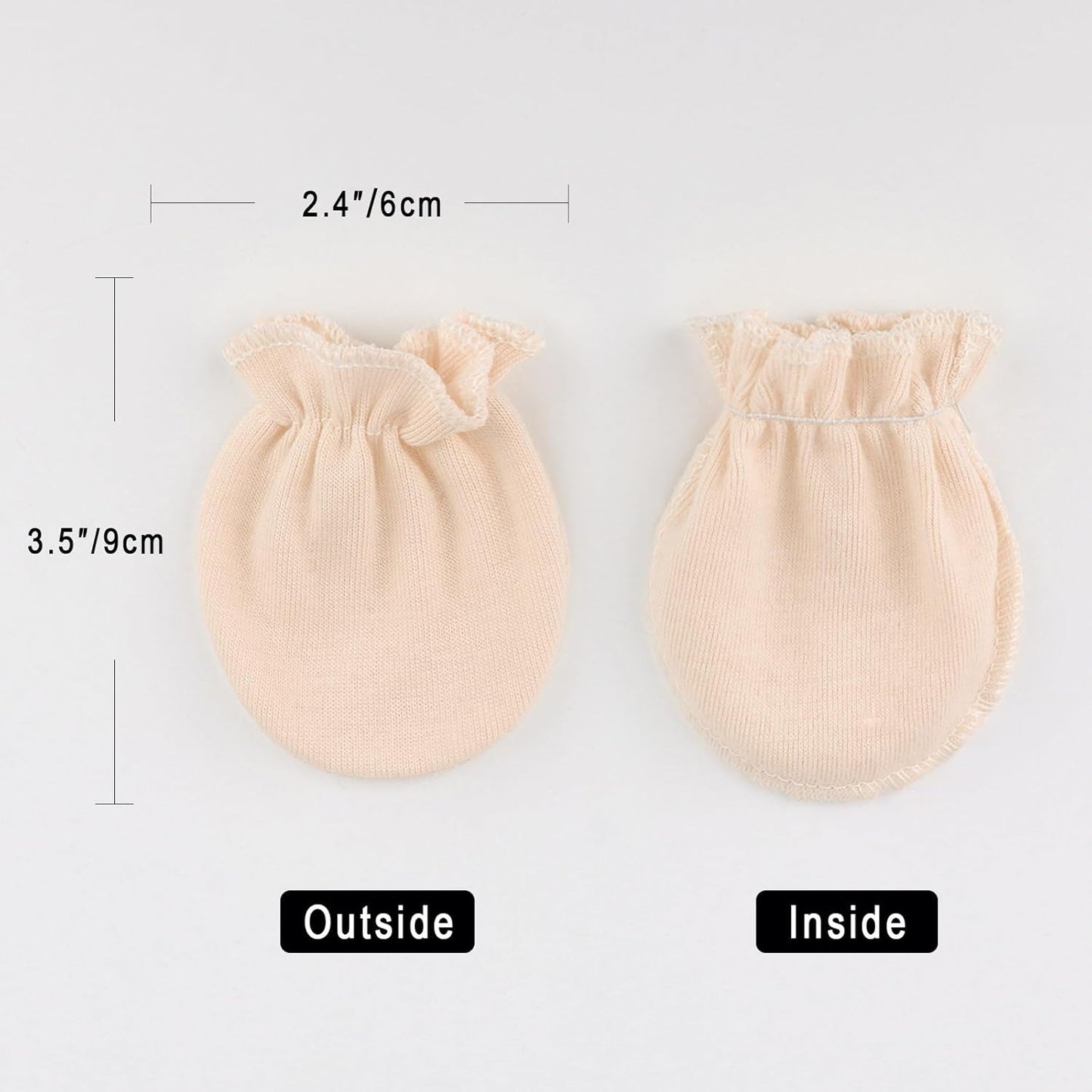 BQUBO Newborn Infant Toddler Mittens No Scratch Cotton Elastic Wrist Gloves Hypoallergenic for 0-6 Months Baby Boys Girls