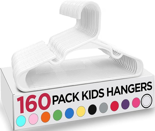 Utopia Home 160 Pack Kids Hangers - 11.5 Inch Plastic Baby Hangers for Closet - Childrens Hangers for Clothes & Infant Hangers for Closet - Ideal for Everyday Standard Use (White)