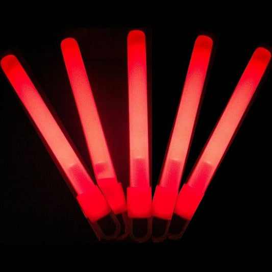 Glow Sticks Bulk Wholesale, 50 4” Red Glow Stick Light Sticks. Bright Color, Kids Love Them! Glow 8-12 Hrs, 2-Year Shelf Life, Sturdy Packaging, GlowWithUs Brand