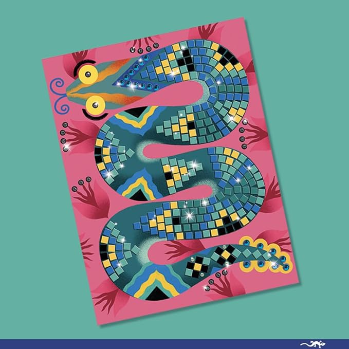 DJECO LGA Mosaics Deep in The Jungle - Create Your Own Mosaic Masterpiece - Fun & Creative for Family & Friends - Educational, Sticker Craft Kit for Children 6+ Girls & Boys