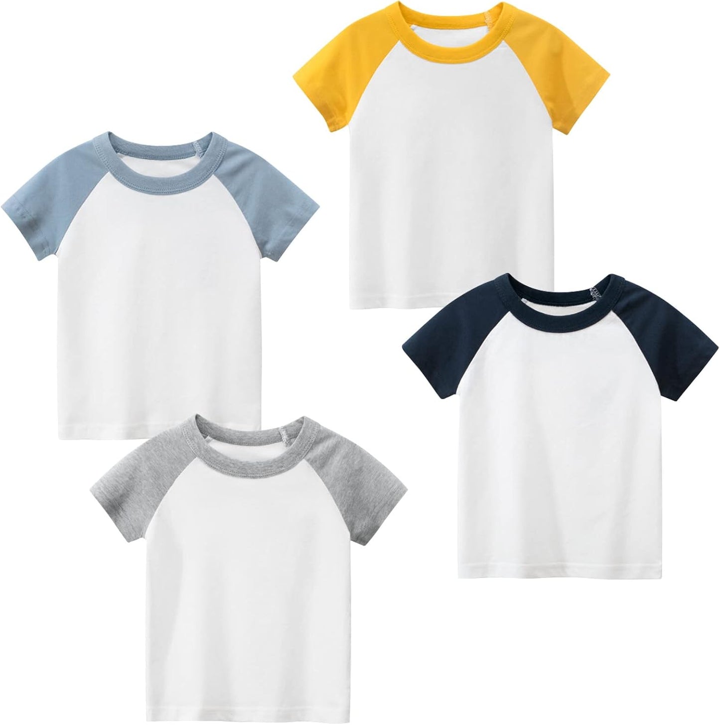 Boys' 4-Pack Excavator Short Sleeve Crewneck T-Shirts Top Tee Size 2-7 Years Toddler Boys' Value Pack Cotton T-Shirt