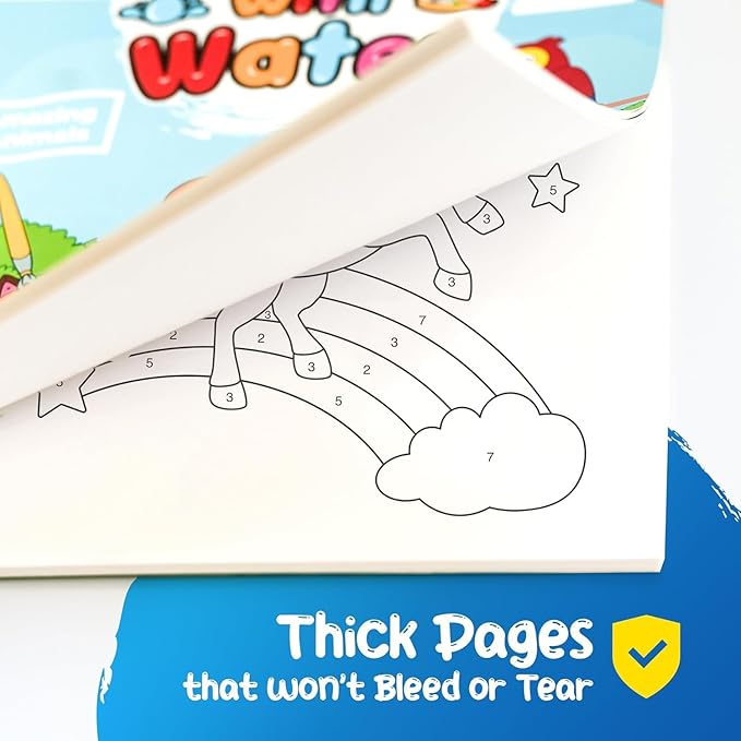 Paint with Water Coloring Books for Toddlers: 3 Books, Mess Free Kids Watercolor Painting Activity Kit - Arts and Crafts for Kids Ages 2 3 4 5 6 Years Old