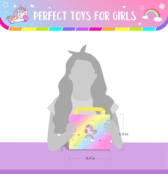 BDBKYWY Girls Charm Bracelet Making Kit - Kids Unicorn Jewelry Supplies Make Set DIY Art Craft Set Birthday Gifts for 3 4 5 6 7 8 Year Old Girl Toys Age 6-8