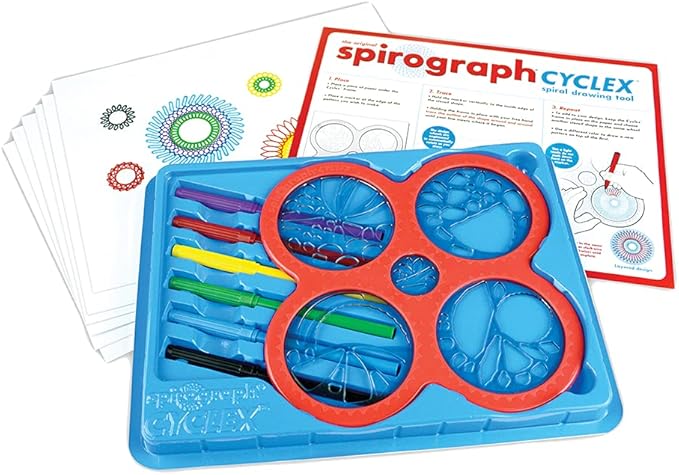 Spirograph – Cyclex Set – Art Kit – Rotating Stencil Wheel Creates Countless Designs – For Ages 8+