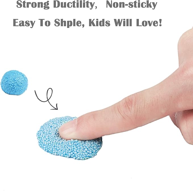 Funny Poop Floam Clay 6 Colors Modeling Foam Beads Play Kit for Kids Educational Magic Clay DIY Art Crafts Never Dries Out Preschool Toys Motor Skills