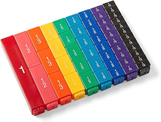 hand2mind Rainbow Fraction Tower Cubes, Fraction Equivalency, Math Blocks, Montessori Math Materials for Kids, Teacher Supplies for Math Classroom, Math Manipulatives 4th Grade (Set of 51)