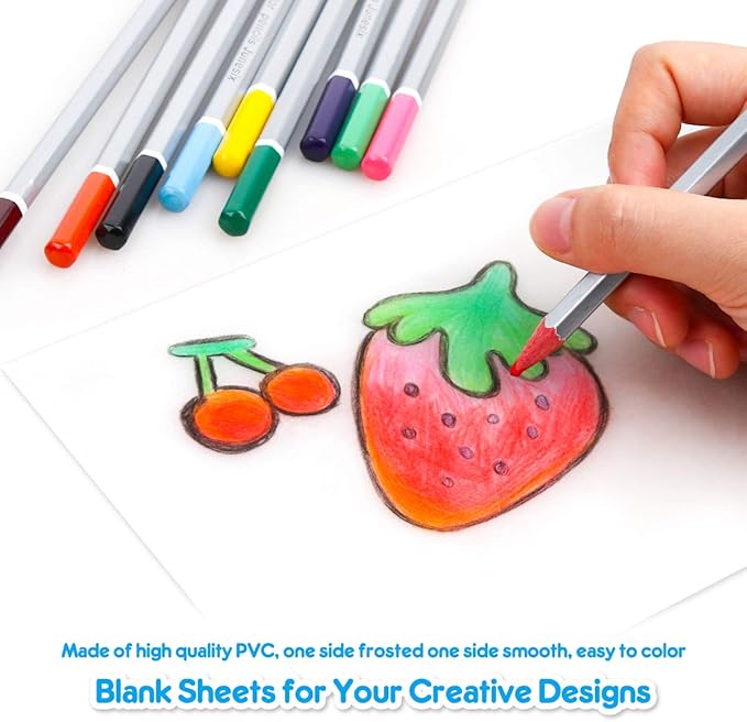 Mocoosy Shrink Plastic Kit for Shrinky Dinks, 148PCS Heat Shrinky Art Sheets for Kids, Clear Frosted Shrink Paper Include Shrinkable Films & DIY Keychain Earring Making Accessories Craft Activity Set