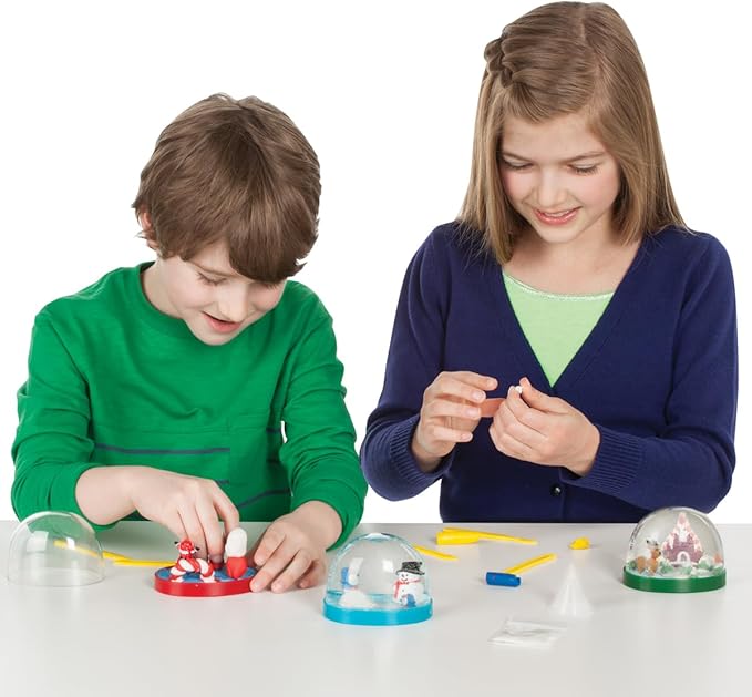 Creativity for Kids Make Your Own Holiday Snow Globes - Holiday Crafts for Kids, Create 3 DIY Snow Globes, Christmas Activities for Kids Ages 6-8+