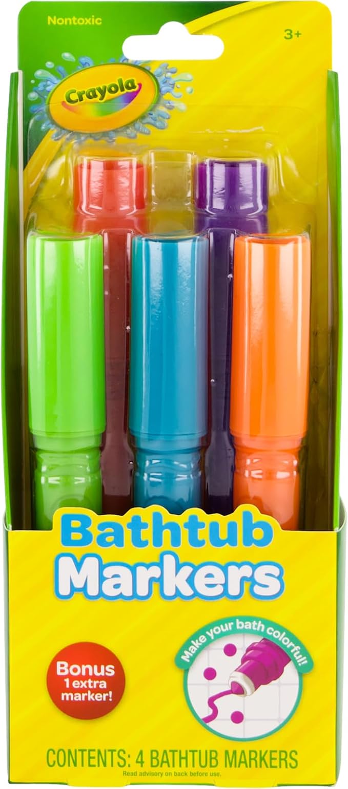Crayola Bathtub Markers and Crayola Color Bath Drops, 60 tablets - Bring Creative Fun to Bath Time - Non-toxic