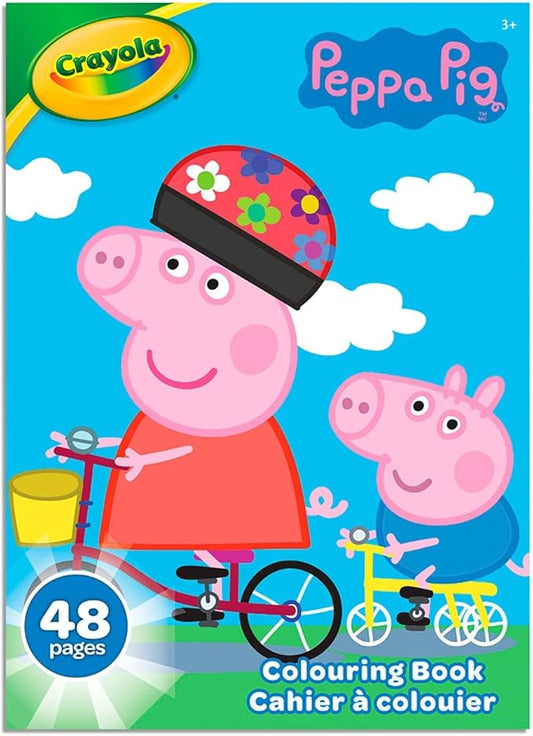 CRAYOLA Coloring Book, 48 Pages, Peppa Pig Art Scenes, White Paper, for Coloring