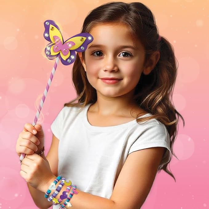 Imagimake Princess Craft Kit | 10 Mess-Free DIY Activities | Bracelet Making Kit, Unicorn Pouch, Butterfly Wands & Photo Frame | Girls Toy Age 6-8 | Christmas Gifts Girls Ages 5,6,7,8,9,10,11,12 Years