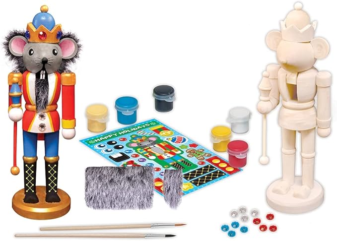 Works of Ahhh... Holiday Craft Set - Nutcracker Mouse King Wood Paint Kit