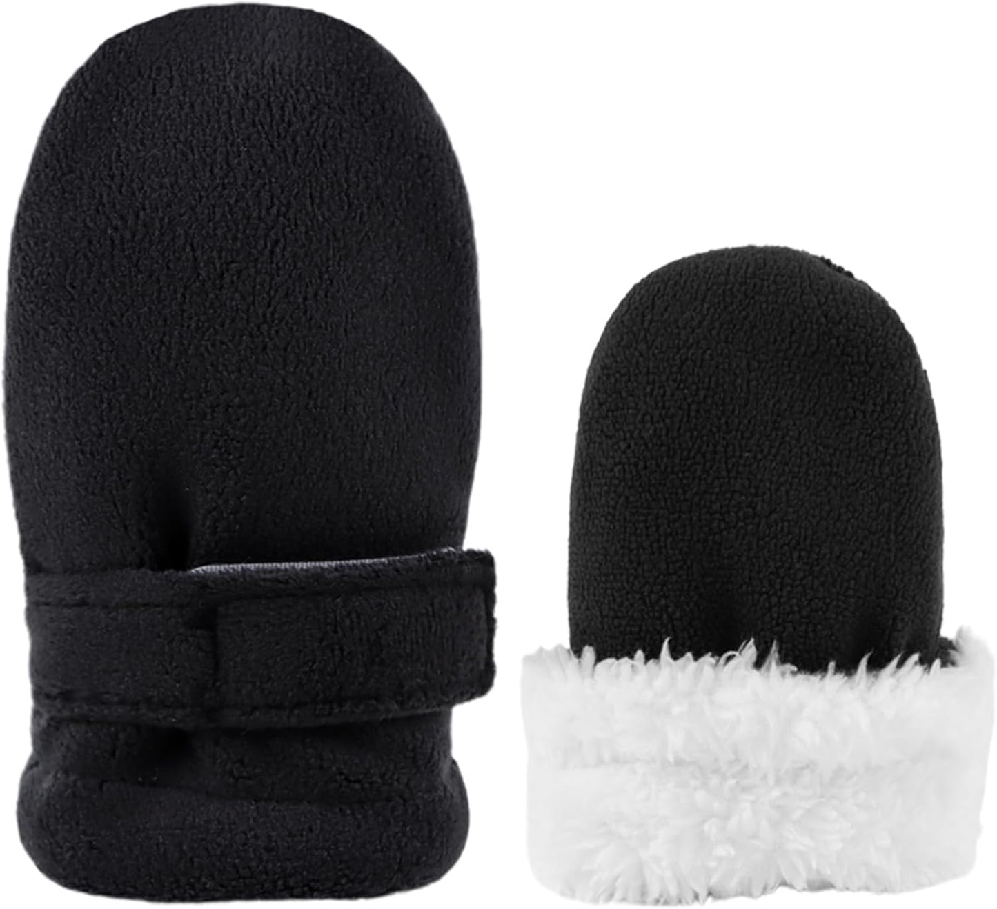 Zsedrut No Scratch Baby Mittens Toddler Infant Fleece Lined Gloves Winter Warm Mitten for Baby Boys Girls