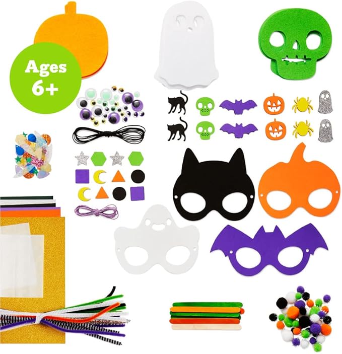 Kid Made Modern Halloween Craft Kit for Kids Ages 6+ - 200+ Pieces DIY Arts and Crafts Kit for Art Projects - Halloween Activities Decorating Kit for Classroom