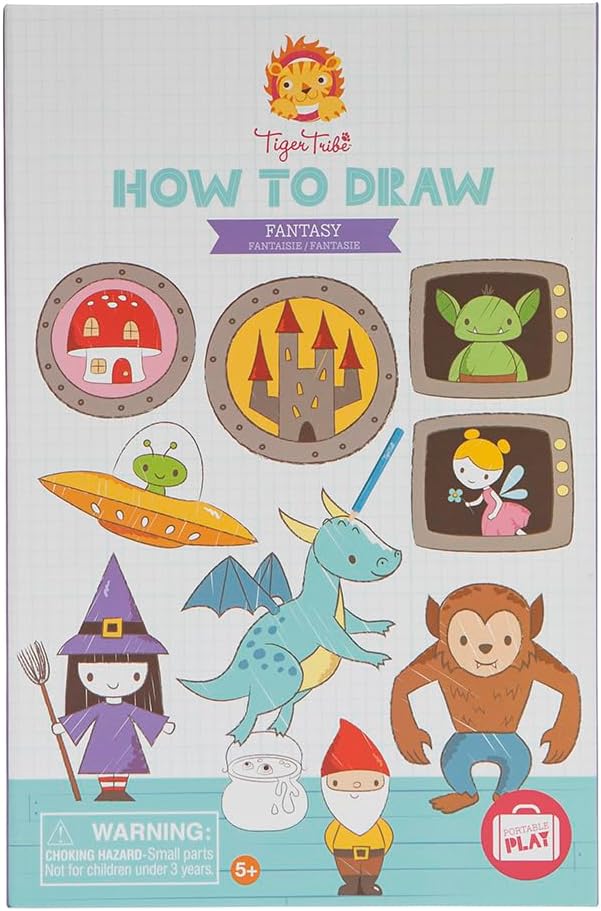 Tiger Tribe: How to Draw - Fairytale Fantasy - Creative Artistic Set, Step-by-Step Guide, Color Pencils, Art Sketch Pad, Store Inside Case, Kid Age 5+