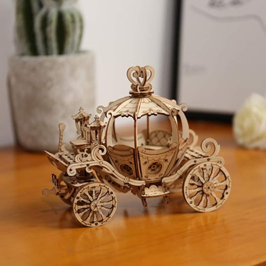 Rolife 3D Wooden Puzzle Wood Craft Kit-DIY Model Toy-Home Decoration-Best Educational Christmas Birthday Day Gift for Boys Girls Friends Son Adults (Pumpkin Carriage)