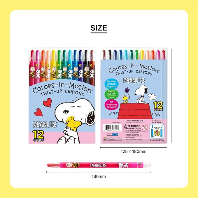 'Peanuts' Crayons 12 Count Color Set