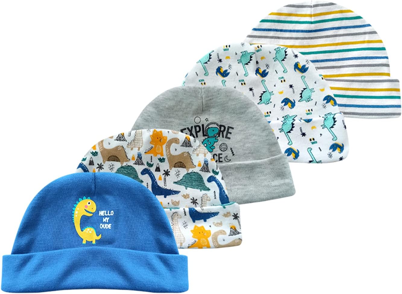 Baby Hat and Mittens Set Newborn Baby Hats Caps for Baby Boys Girls 0-6 Months 100% Cotton