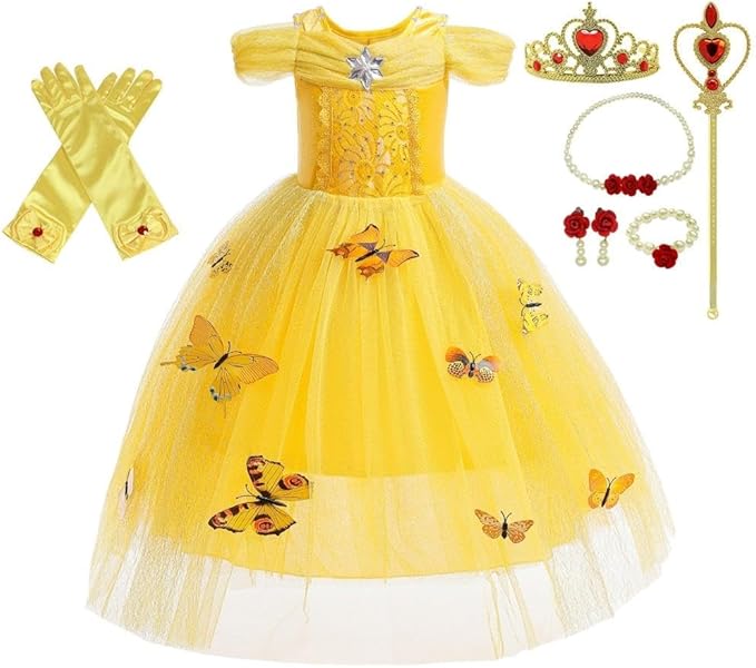 Dressy Daisy Baby Girls' Princess Fancy Dress Up Costume with Accessories Halloween Outfit Butterfly Size 24 Months Yellow