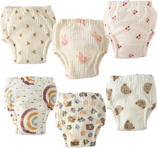 Baby Training Underpants,Soft Cotton Absorbent Potty Training Underwear For Baby Boys And Girls 6 Pack