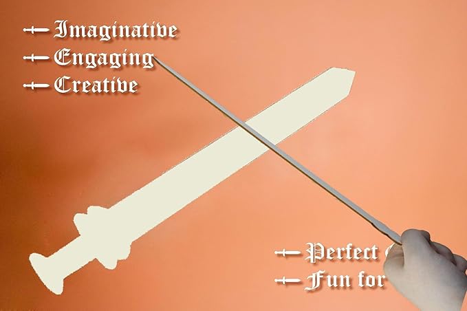 Wooden Toy Sword 5 Sets/DIY Wooden Art Craft for Kid Painted Imitation Diamond Kit - Handmade DIY- Paint-Paste Diamond Wooden Toy Sword, Blank Wooden Sword Make Your own Sword