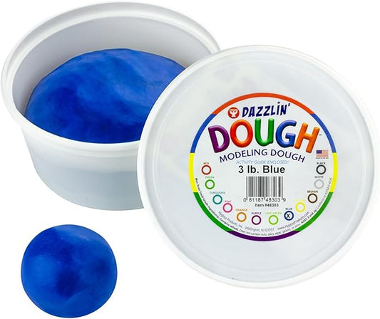 Hygloss Play Modeling Dough - Blue Dough Unscented - Safe & Non-Toxic for Kids Arts & Crafts - Party Favors - Classroom Supplies - 3lb