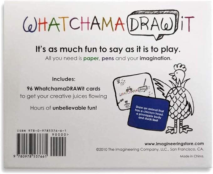 The Imagineering Company WatchamaDrawit Fast Action Drawing Game with Wildly Creative Challenges - A Family Board Game for Kids and Adults - Let The Family Game Night Fun Go Crazy