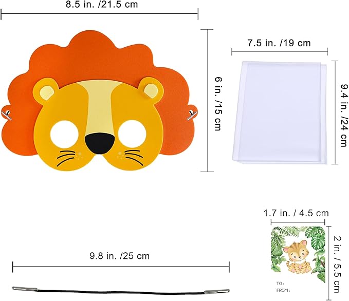 Winlyn 27 Sets Jungle Animal Masks Craft Kits Safari Animal Face Masks DIY Foam Zoo Animal Party Mask Art Sets Animal Face Stickers for Kids Jungle Safari Birthday Classroom Activities Party Favors
