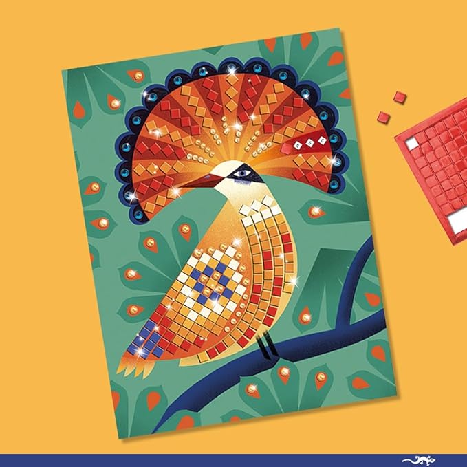 DJECO LGA Mosaics Deep in The Jungle - Create Your Own Mosaic Masterpiece - Fun & Creative for Family & Friends - Educational, Sticker Craft Kit for Children 6+ Girls & Boys