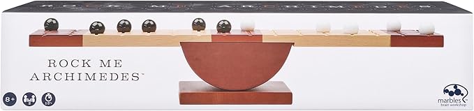 Rock Me Archimedes, Balancing Strategy Puzzle Marbles Family Board Game Retro STEM Learning Educational Toy, for Adults and Kids Ages 8 and up