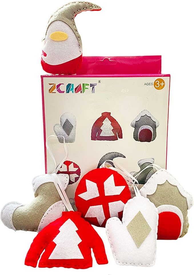 MOVEBO DIY Craft Sewing Kits for Christmas,Christmas Ornaments DIY Craft Kits for Kids (Christmas Ornaments DIY 1)