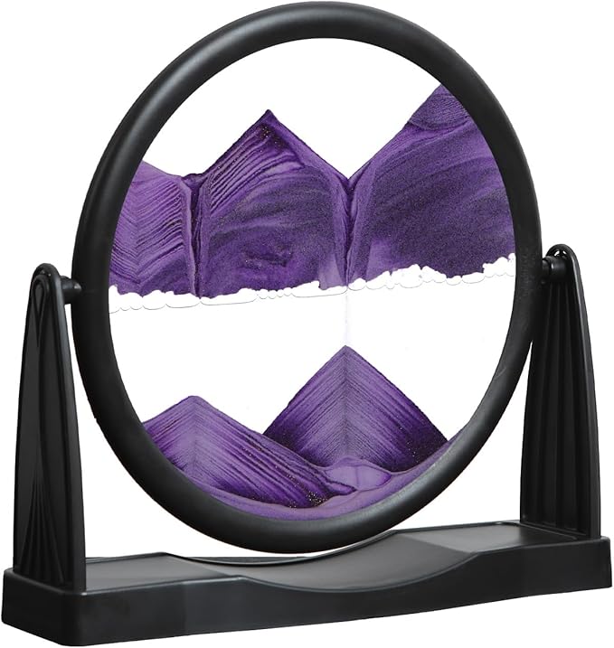 MXYATCJ | Moving Sand Art | Sand Art Liquid Motion | Sand Art Pictures | 3D Deep Sea Sandscape | Glass Sand Art Display | Sand Relaxing Gift for Adult | Home Office Decor | Desktop Toys | (10''Purple)