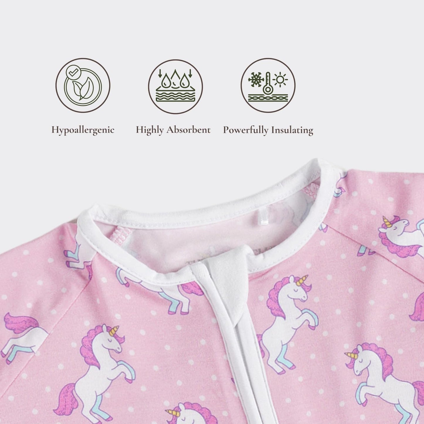 Baby Romper Long Sleeves for 3-24 Month Boys & Girls | 95% Bamboo Viscose Baby Rompers Two-Way Zipper Onesie