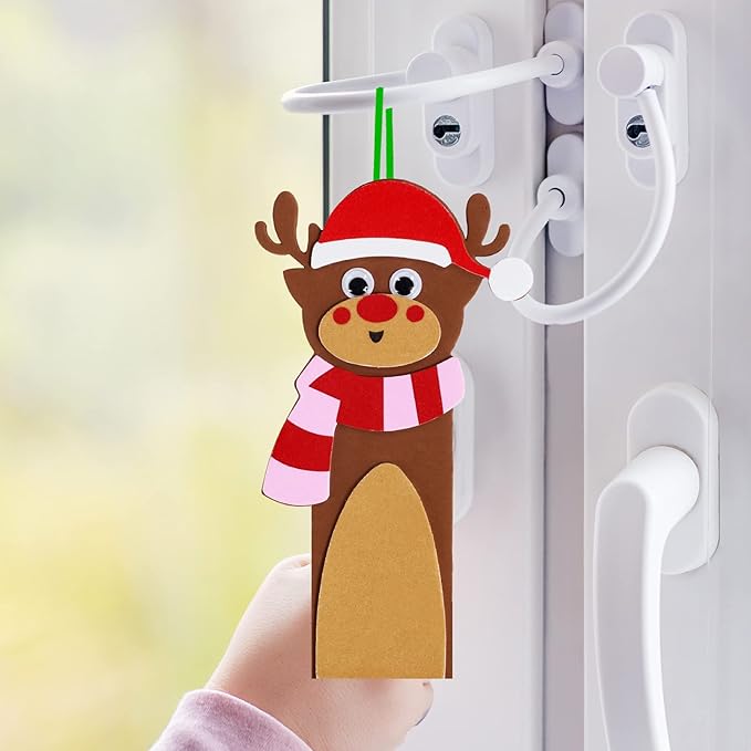 Winlyn 24 Sets Christmas Craft Kits Winter Crafts DIY Christmas Ornaments Art Sets Snowman Reindeer Pine Tree Owl Penguin Christmas Foam Stickers Arts and Crafts for Kids Holiday Classroom Activities