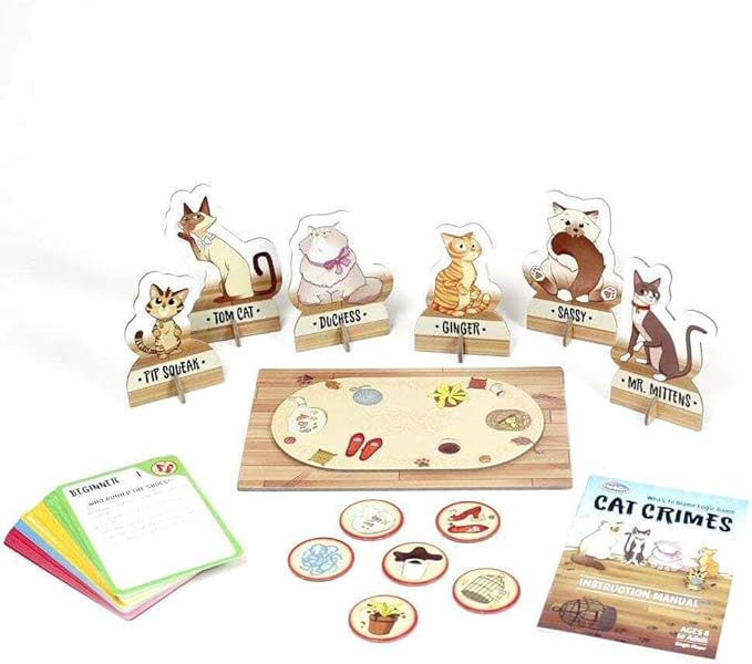 Think Fun Cat Crimes Brain Game and Brainteaser for Boys and Girls Age 8 and Up - A Smart Game with a Fun Theme and Hilarious Artwork, (1550)