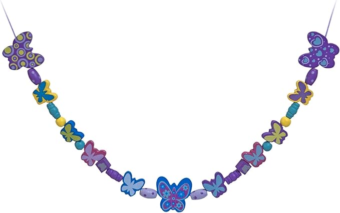 Melissa & Doug Wooden 'Butterfly Friends' Bead Accessory Creation Set + Free Scratch Art Mini-Pad Bundle [41799]
