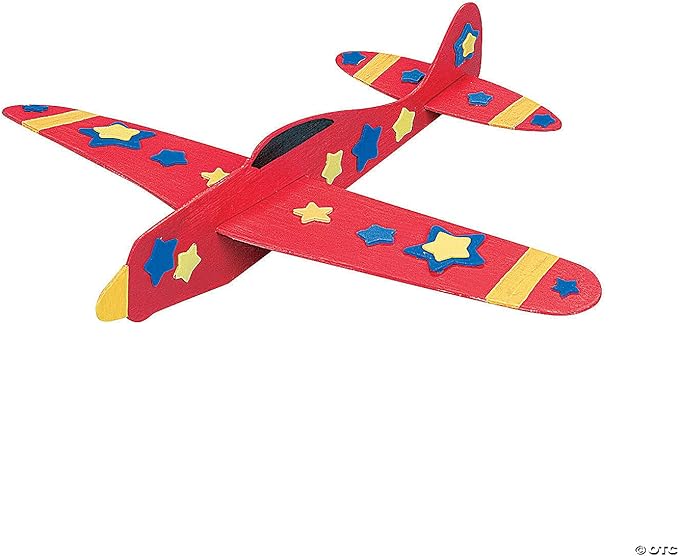 Fun Express DIY Unfinished Wood Airplane Kits - VBS Vacation Bible School Supplies/Decor - Set of 12 - Crafts for Kids